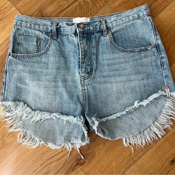 One Teaspoon Outlaws Raw Edge Jean Shorts 32 - Picture 1 of 10